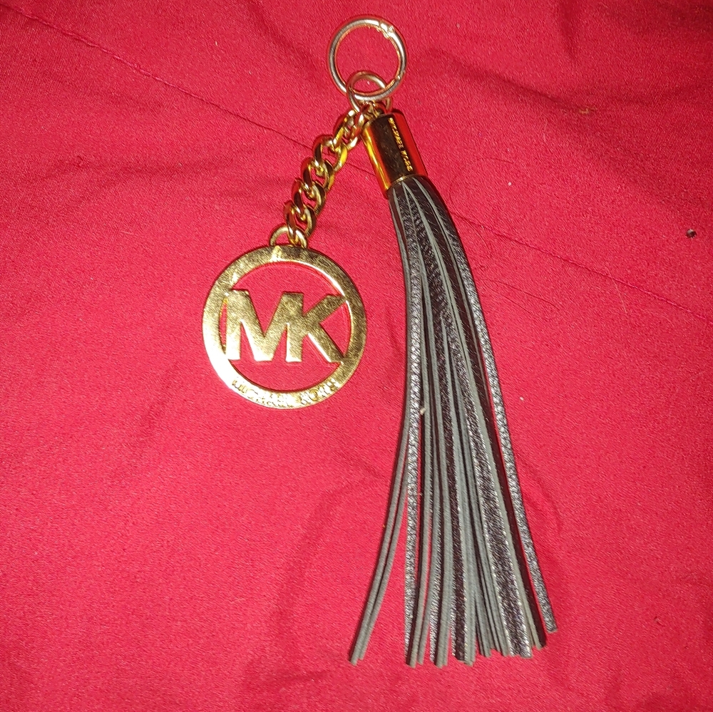 Michael Kors Gold and Black Keyring with Tassel